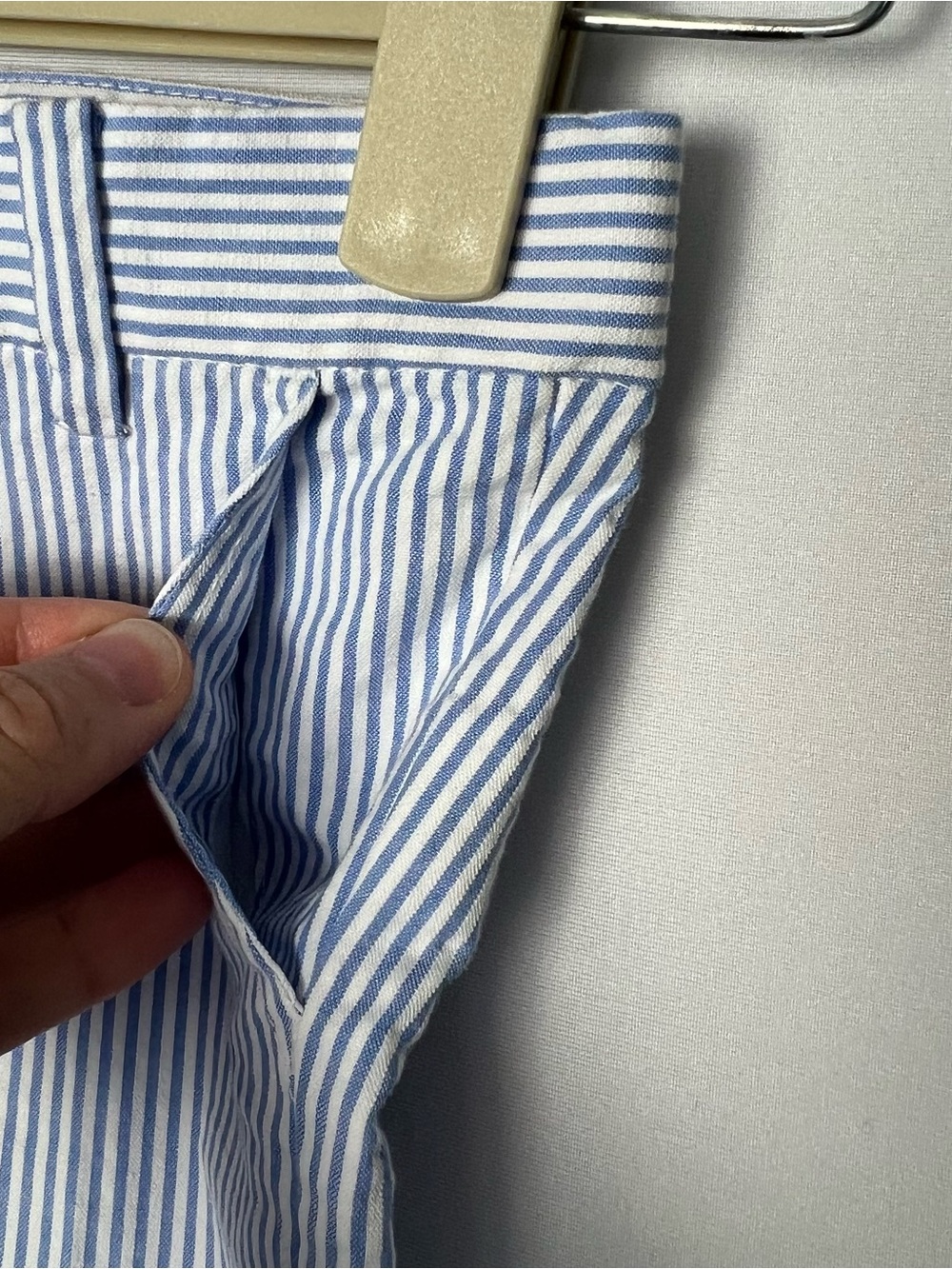 Janie & Jack Seer Sucker Pants Light Blue Stripe Cotton Boys Size 2T Preppy - Picture 5 of 9